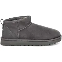 Ugg per donna. 1116109 Stivaletti Classic Ultra Mini in pelle grigia (38), Basso, Casual, Grigio