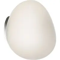 Foscarini Gregg piccola applique, bianca, IP44, vetro