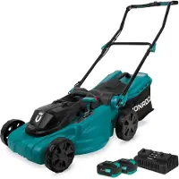 Vonroc Tagliaerba a batteria 40V. Larghezza taglio 38 cm. Altezza regolabile 35, 45, 55 e 65 mm. Include 2 batterie 4.0Ah e caricatore rapido