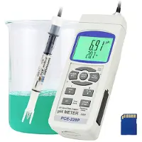 Pce Instruments -228P: Misuratore di pH per cosmetici | Intervallo: 0,00...14,00 pH | Intervallo (opzionale): -1999...0...1999 mV | Intervallo di temperatura: 0,0...65,0 °C