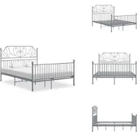 vidaXL Struttura letto in metallo grigio 140x200 cm - Letti e strutture letto