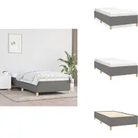vidaXL Struttura letto grigio scuro 90x190 cm in tessuto - Letti e strutture letto