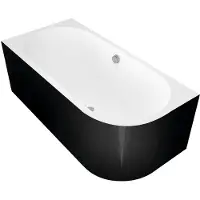Polysan VIVA L MONOLITH vasca asimmetrica 170x75x60cm, sinistra, bianco/nero