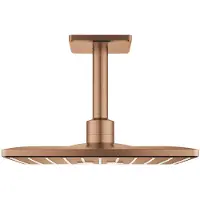 GROHE Rainshower SmartActive Cube - Soffione 310, braccio doccia 142 mm, 2 getti, spazzolato Warm Sunset 26481DL0