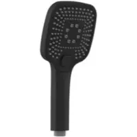 Schutte Doccia manuale SCHÜTTE RAVENNA, soffione per il benessere con 3 tipi di getto, soffione con punte in silicone anticalcare, soffione in finitura nera opaca