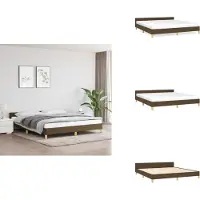 vidaXL Struttura letto con testiera in tessuto marrone scuro 180x200 cm - Letti e strutture letto