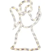 Konstsmide - Sagoma LED per finestra, angelo, 50 diodi bianco caldo, 230V, interno, cavo bianco - 2173-010