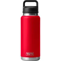 Yeti Rambler Bottle 36oz Chug Cap, Rescue Red, thermos con tappo per bere, 1L