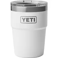 Yeti Rambler Stackable Cup 16oz Mag Slider Lid, White, tazza thermos impilabile con coperchio, 473 ml