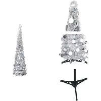 vidaXL Albero di Natale artificiale pop-up argento 180 cm PET - Alberi di Natale