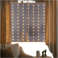 Konstsmide Barriera luminosa a LED , 120 stelle, 120 diodi color ambra, trasformatore interno 30V, 3,6W, cavo trasparente - 3703-803