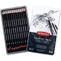 Derwent Matita In Grafite Metallic Box 9b-h 12 Unità