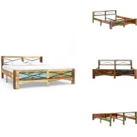 vidaXL Letto in legno massiccio di recupero 180x200 cm - Letti e strutture letto