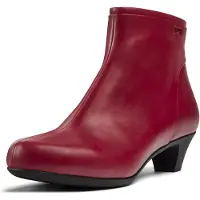 Camper per donna. 46232-040 Stivaletti Helena in pelle con orlo rosso (41), 3 a 5cm, Cerniera, Casual