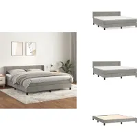 vidaXL Letto a molle con materasso grigio chiaro 180x200 cm in velluto - Letti e strutture letto