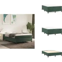 vidaXL Letto a molle verde scuro 140x190 cm in velluto - Letti e strutture letto