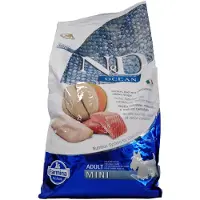Farmina Cibo secco per cani N&D Ocean, con salmone e merluzzo, e arricchito con cantalupo e melone, per cani adulti di piccola taglia - confezione da 7 kg