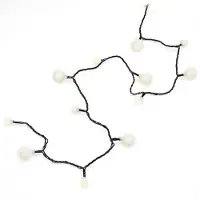 Konstsmide - Globelichterkette a LED, diodi rotondi piccoli e grandi, 80 diodi bianco caldo, trasformatore per esterni da 24 V, cavo nero; 3680-107