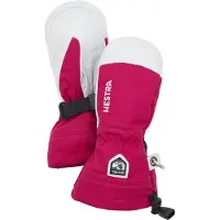 Hestra Kid's Army Leather Heli Ski Mitt Guanti Bambini (3, fuchsia)