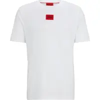 HUGO per uomo. 50447978 T-shirt Diragolino bianca (L), Bianco, Casual, Cotone, Manica corta, Sostenibile