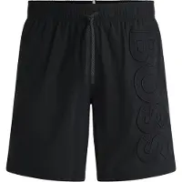 BOSS per uomo. 50469329 Costume da bagno balena nera (M), Nero, Casual, Beachwear, Poliamide, Sostenibile