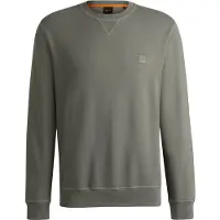 BOSS per uomo. 50509323 Felpa con logo applicato in verde (S), Casual, Cotone
