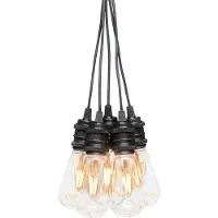 Konstsmide Ghirlanda luminosa LED a forma di globo, design retrò, globi a forma di lampadina, 10 LED color ambra, trasformatore da esterno 24 V (IP44), 7 W, cavo nero