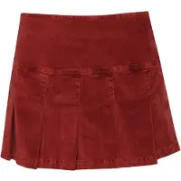 Superdry per donna. W7210244A Minigonna plissettata in velluto a coste granata (S), Casual, Cotone