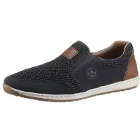 Rieker Ciabatta 'Slipper Herren 08869-14 Leder-Mix in blau' blu