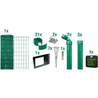 Alberts 695682 Fix-Clip Pro come set completo di recinzione, con presa a terra e cuscino per ginocchio, verde, altezza 102 cm, lunghezza 10 m