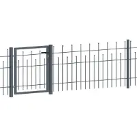 Alberts 508487 Set di prolunghe per recinzione Madrid, da avvitare, antracite-metallico, altezza 98,5 cm, lunghezza 2 m
