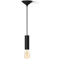 Philips Hue Pacchetto: Corda Media Nera Per Lampadine Filament + Lampadina A Filament Edison St72 Bianco Caldo-freddo