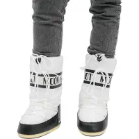 Moon Boot per donna. 80D1400440 Stivali Icon Nylon neri, bianchi (39/41), Bianco, Basso, Nessuno, Casual, Neve