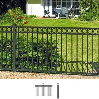 Alberts 509545 Set di prolunghe per recinzione a cerchio, per la posa nel calcestruzzo, antracite, altezza 100 cm, lunghezza 2 m