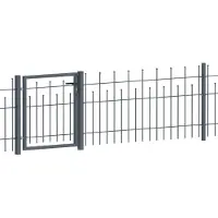 Alberts 507886 Set di prolunghe per recinzioni di Madrid, per la posa nel calcestruzzo, antracite metallizzato, altezza 49,5 cm, lunghezza 2 m