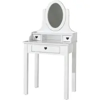 Vipack Tavolino con specchio Amori - colore: bianco, dimensioni: 70 cm x 136 cm x 40 cm; AMDT7014