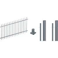 Alberts 511678 Kit completo per recinzione, modello a pannelli regolabili, da fissare, colore antracite, altezza 100 cm, lunghezza 8 metri
