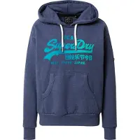 Superdry per donna. W2011957A Felpa grafica blu (XS), Casual, Sportivo, Polister riciclato, Sostenibile, Navy