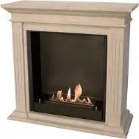 Xaralyn Caminetto a etanolo - Cadiz BIU-SWP - pietra naturale levigata bianca - riscaldamento a 3 kW - caminetto da incasso incluso - caminetto decorativo