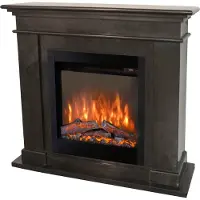 Xaralyn Caminetto elettrico - Kos ELE-SBU - pietra naturale nera - riscaldamento 1500 watt - con telecomando - caminetto da incasso incluso - caminetto decorativo
