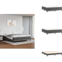 vidaXL Letto a molle con materasso grigio 180x200 cm in Pelle finta - Letti & strutture letto
