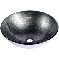 Hak Sapho Beauty - Lavabo da appoggio, diametro 420 mm, vetro, grigio scuro/argento 2501-20