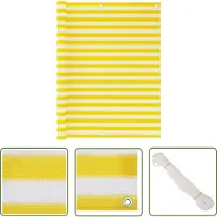 The Living Store Paravento per balconi giallo e bianco 120x600 cm HDPE
