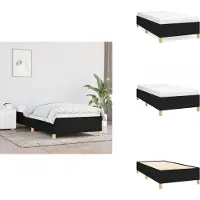 vidaXL Struttura letto nera 90x200 cm in tessuto - Letti e strutture letto