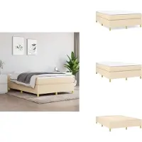 vidaXL Letto a molle con materasso crema 140x190 cm in tessuto - Letti e strutture letto