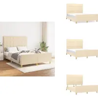 vidaXL Struttura letto con testiera in tessuto crema 140x190 cm - Letti e strutture letto