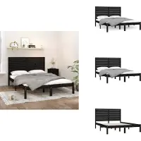 vidaXL Letto in legno massiccio nero 150x200 cm - Letti & reti