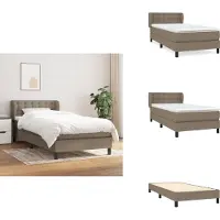 vidaXL Letto a molle con materasso Taupe 90x200 cm in tessuto - Letti e strutture letto