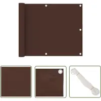 The Living Store Schermo privacy per balcone marrone 75x300 cm Tessuto Oxford