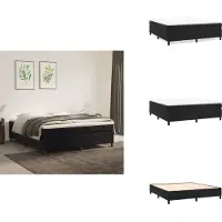vidaXL Letto a molle con materasso nero 180x200 cm in velluto - Letti e strutture letto